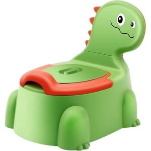 Dinosaurus thema kindertoilet potje voor peuters - makkelijk schoon te maken - babytraining potje draagbaar vanaf 1 jaar - groen