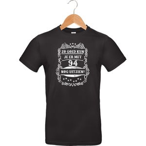 Zo goed met - 94 jaar - T-Shirt Classic - 100% katoen - leeftijd - geboortejaar - verjaardag en feest - cadeau - kado - unisex - zwart - maat S