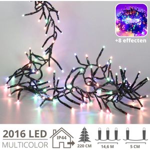 Kerstverlichting - Kerstboomverlichting - Clusterverlichting - Kerstversiering - Kerst - 2016 LED's - 14,5 meter - Multicolor
