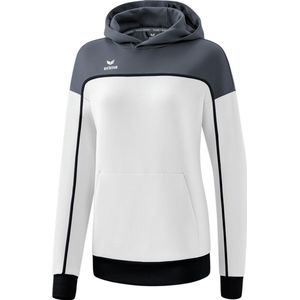 ERIMA Change Sweatshirt Met Capuchon Dames Wit-Slate Grey-Zwart Maat 40