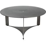 PTMD Ferrum Grey oldnickle metal coffeetable round 80 cm
