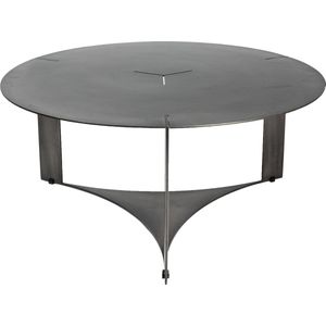 PTMD Ferrum Grey oldnickle metal coffeetable round 80 cm