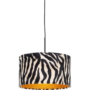 QAZQA combi - Moderne Hanglamp - 1 lichts - Ø 350 mm - Zebra print - Woonkamer | Slaapkamer | Keuken