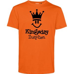 T-shirt kind Zutphen Smiley | Oranje | maat 116