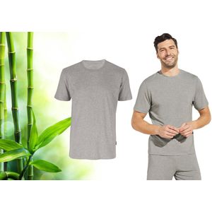 Bamboe Casual Heren T Shirt - Grijs - XXL - T Shirt Heren - Bamboo - Ronde Hals