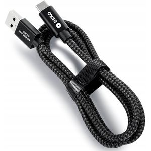 USB C KABEL 1M 60W PD QC SNEL OPLADEN KRACHTIG VOOR TELEFOON ZWART DECO