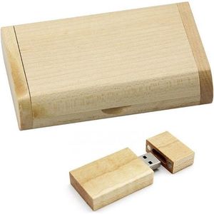 Rechthoek 128GB 3.0 hout usb stick in hout doos - houten usb stick