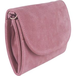 BAG2BAG Amalfi suede clutch-schoudertas sepia rose