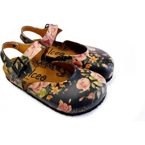 GOBY Clogs met Bloemenprint – Handgemaakt – Premium Kwaliteit – Maat 42