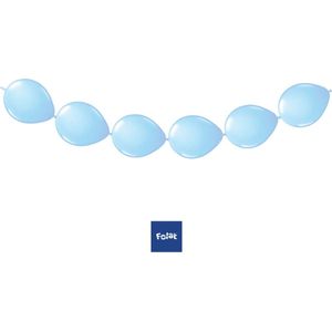Folat - Doorknoopballonnen licht blauw 8 stuks