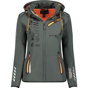 Geographical Norway Softshell Jas Dames - Reine Dark Grey/Orange - L