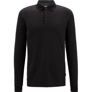 BOSS - Longsleeve Polo Pado Zwart - Regular-fit - Heren Poloshirt Maat 3XL