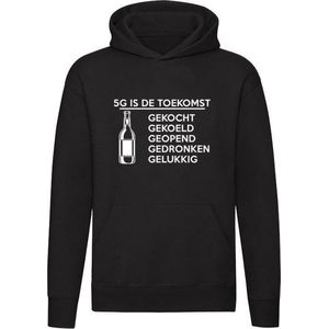 5G Is de toekomst | Unisex | Trui | Sweater | Hoodie | Capuchon | Zwart | Bier | Gekocht | Gekoeld | Geopend | Gedronken | Gelukkig | Grappig | Cadeau