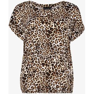 TwoDay dames T-shirt met panterprint bruin - Maat XL
