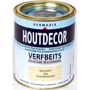 Hermadix Houtdecor Verfbeits Transparant - 0,75 liter - 658 Melkwit