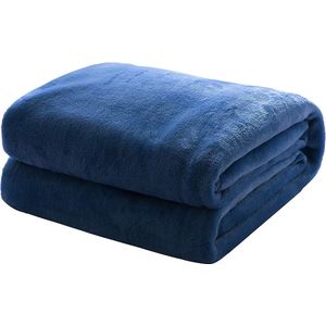 Knuffel deken pluizig extra zachte en warme vloeren flanel fleece deken, rimpels resistent/anti-verkleuring als SOFHADE hoek of bed surfen, Größe:150 cm x 200 cm, Farbe:Dunkelblau