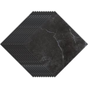 PVC laminaat zelfklevend set (66 Stuks, 6m²) Waterdicht & Anti - Ritsel voor Keuken, Woonkamer en Balkon, Zwart Marmer,30 x 30cm