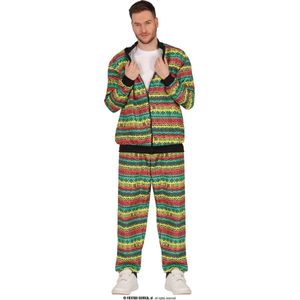 Guirca - Bob Marley & Reggae & Rasta Kostuum - African Tracksuit Proud Zanka Kostuum - Rood, Geel, Groen - Maat 52-54 - Carnavalskleding - Verkleedkleding