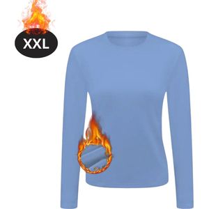 Livano Thermokleding Dames - Thermoshirt - Polyester - Winter - Lange Mouwen - Lichtblauw - XXL