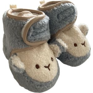 Zachte en warme sloffen - Pantoffels voor baby van Baby-Slofje - Lichtblauw - maat 6-12 maanden - 12 cm zool - kraamcadeau