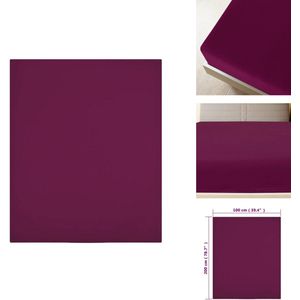 vidaXL Jersey Hoeslaken - Bordeaux - 100 x 200 cm - 100% Katoen - Hoeslaken