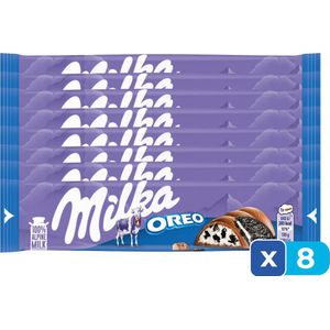 Milka Oreo Bar - 8 Stuks - Candybar - Reep - Chocolade - Voordeelverpakking