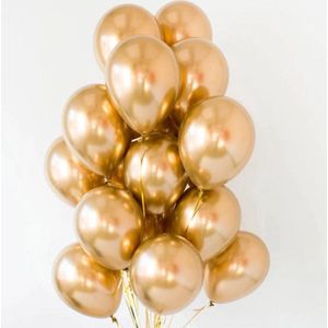50 luxe metallic ballonnen - Goud metallic - Luxe uitstraling, premium kwaliteit
