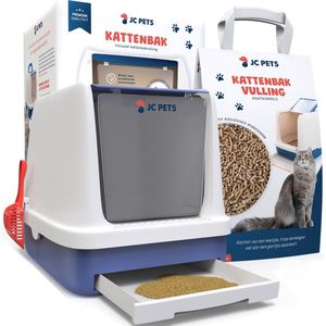 JC Pets Premium Kattenbak Systeem - Inclusief 2.5KG / 4L Kattenbakvulling  - Zelfreinigend