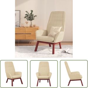 The Living Store Relaxstoel stof crèmekleurig - Relaxstoel - Fauteuils - Lounge Chair - Stoffen Meubels - Creme Kleur