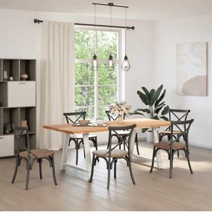 vidaXL Eettafel - Rechthoekig - Massief Eikenhout - 220x100x74 cm Eettafel - Eettafels - Eetkamertafel - Keukentafel