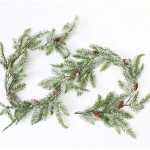 160 cm Kerst Garland Decoraties Met Dennenappels Kunstmatige Pine Naald Vakantie Groen Krans Kerst Slingers Kunstmatige Rotan Garland Kerst Rotan voor Thuis Kerst Decor