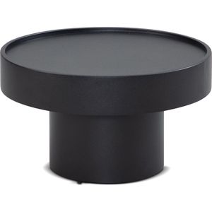 Rootz Modern Design Salontafel - Ronde tafel - Paddestoelvorm - Handgemaakt - Antislipnoppen - In hoogte verstelbare knoppen - Gepoedercoat ijzer - 60 cm x 60 cm x 30 cm - Zwart
