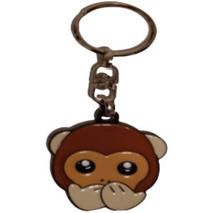 Emoji metalen sleutelhanger - aap zegt niets