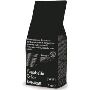 Kerakoll Fugabella Voegmiddel KK12 - Kleur 12 Zwart - 3 kg Voegmortel voor Tegels & Natuursteen - Verkrijgbaar in 50 Kleuren - Greenbuild rating 4