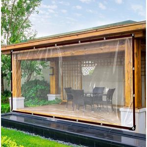 Transparante zeildoek, 2 x 3 m zeildoek met oogjes, kashuisdak, weerbestendig zeildoek, opvouwbaar zeildoek, PVC waterdichte regenhoes, zeildoek transparant zeildoek