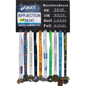 MarathonBoard - Medaillehanger - Medaille rek - Medaille ophangen - Krijtbord - Hardlopen - Inclusief Montageset & Krijt