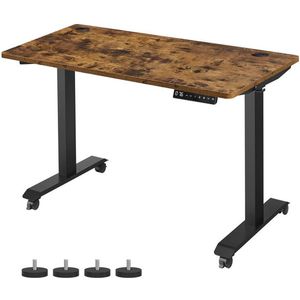 Rootz Bureau - Elektrisch Hoogte Verstelbaar Bureau - Elektrische Tafel - Spaanplaat - Staal - Vintage Bruin-zwart - 70 x 140 x (71-117) cm (D x B x H)