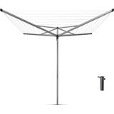 Brabantia Essential Droogmolen Compact met Bodemhuls - 40 m - Metallic Grey
