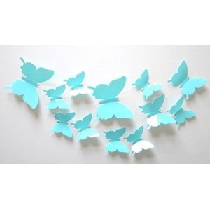 Effen lichtblauwe 3D-vlinders