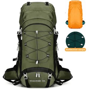 Avoir Avoir®-Backpack-Rugzak-kwaliteit-nylon-Backpacks-capaciteit-hiking-camping-wandelrugzak-LEGER GROEN-regenhoes-ingebouwde drink-Hydratatie rugzak-Schoen opbergzak-Ritssluiting-60L-lichtgewicht-72cmx25cmx34cm