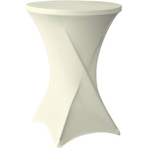 Statafelrok Wit / Ivory 80cm - Statafelhoes - Tafelrok - ∅80-85x110cm - Tafelrokkenshop.nl