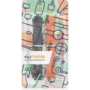 kwmobile horlogeband geschikt voor XPLORA X5 / X5 Play - Maat S - 2x siliconen armband voor fitnesstracker in zwart / oranje