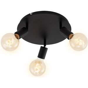 Briloner Leuchten PEARL Plafondlamp - 3 -lichts - Spots kantelbaar  3x E27 - Ø 30cm - Zwart