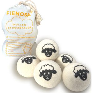 6 Drogerballen - Droger ballen - Wasbollen voor Wasdrogers - Droogballen - 6 Stuks - met opbergzakje - Wasdrogerballen - Energiebesparend - Duurzaam Cadeau - Wasballen - Herbruikbaar - 100% Nieuw Zeelandse Schapenwol - stroomverbuik - besparen