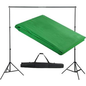 Donley® Professioneel Groen Fotodoek + Ophangsysteem - 160x200 cm - Aluminium Frame