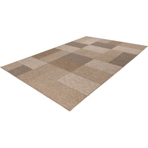 Lalee Costa- sisal look- ibiza vloerkleed- buitentapijt- in en outdoor- flatwave- laagpolig- vlecht- inheems motief- waterbestendig- tuin kleed- 160x230 cm beige