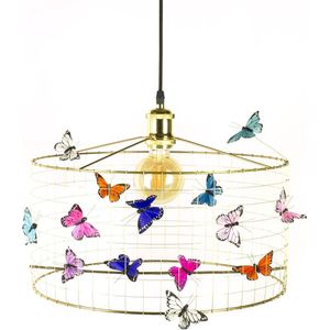 Hanglamp Kinderkamer met Vlinders-GOUD-Kinder hanglampen-Hanglamp kinderkamer goudkleurig-lamp met vlinders-vlinderlamp-Hanglamp Vlinders Goud-Ø40cm/LARGE