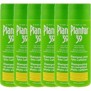 Plantur 39 Caffeine Shampoo Gekleurd Haar - 6 Stuks - Voordeelverpakking