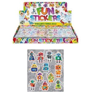 120 Stuks - Fun Stickers - Robots Stickervellen - Sticker Robot - Uitdeelcadeautjes - Uitdeel - Traktatie kinderen - Jongens