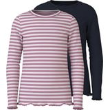 NAME IT NKFVEMMA 2P LS SLIM TOP Meisjes T-shirt - Maat 134/140